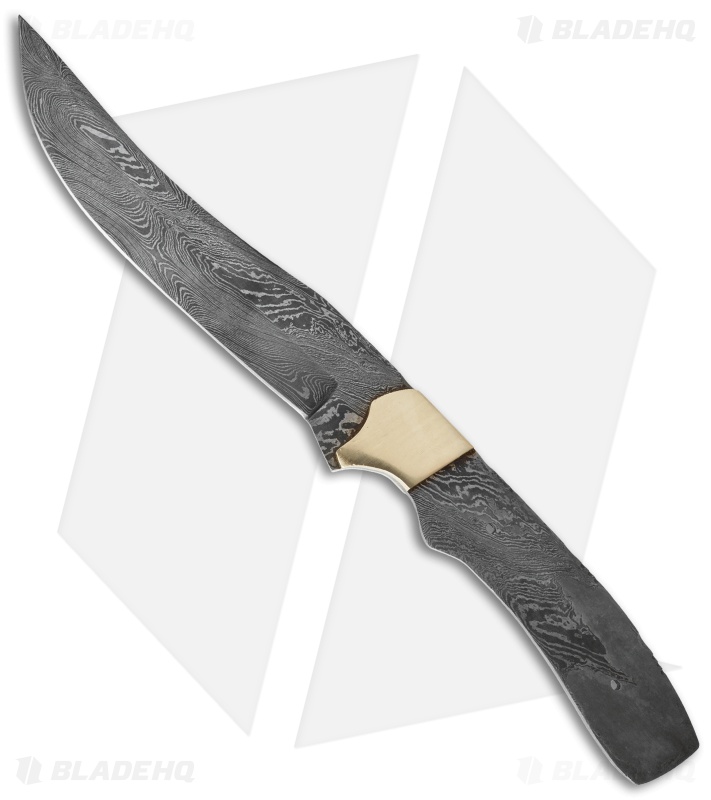 Tallen 10.50" Integral Trailing Point Hunter Knife Damascus Blade Blank #10