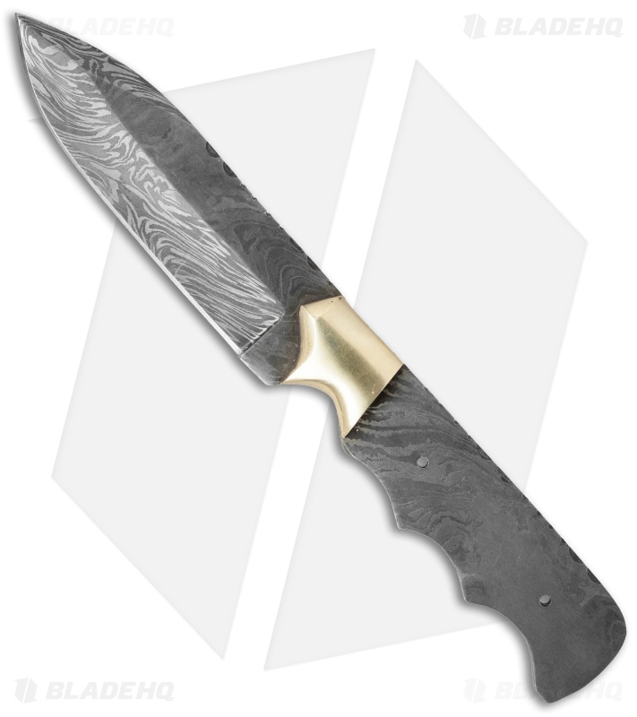 Tallen 9.25" Integral Clip Point Hunter Knife Damascus Blade Blank #13