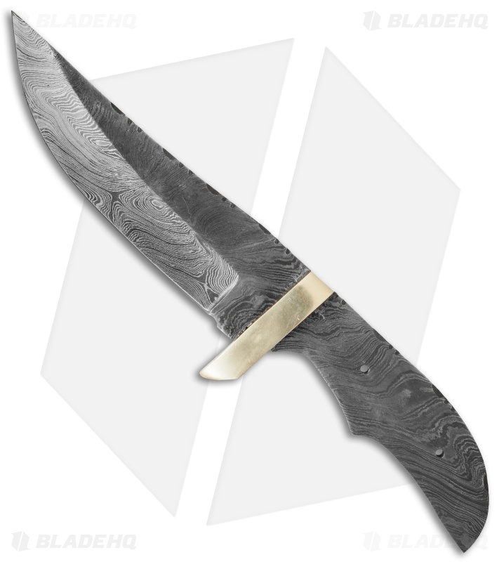 Tallen 9.25" Integral Trailing Point Hunter Knife Damascus Blade Blank #3