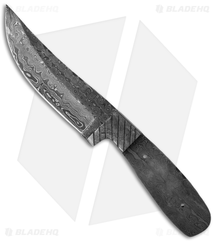 Tallen 9.5" Integral Trailing Point Hunter Knife Damascus Blade Blank #32