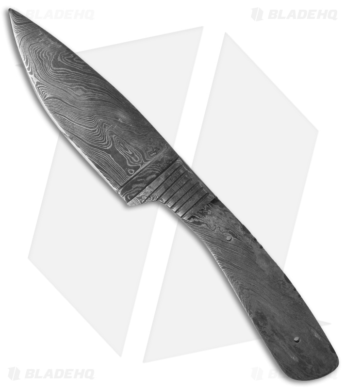 Tallen 9.25" Integral Drop Point Hunter Knife Damascus Blade Blank #33