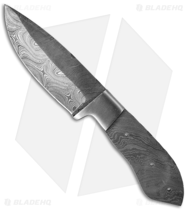 Tallen 8" Integral Drop Point Hunter Knife Damascus Blade Blank #39