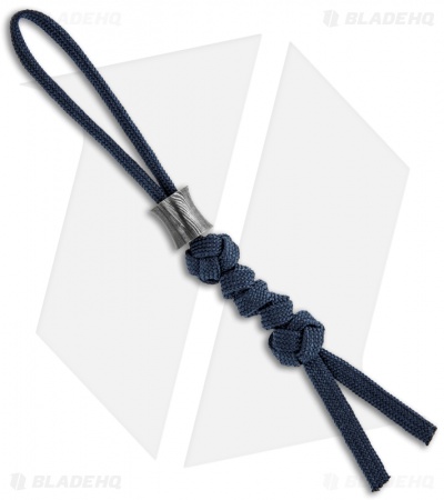 Tallen Concave Damascus Bead w/ Slate Blue Paracord Lanyard