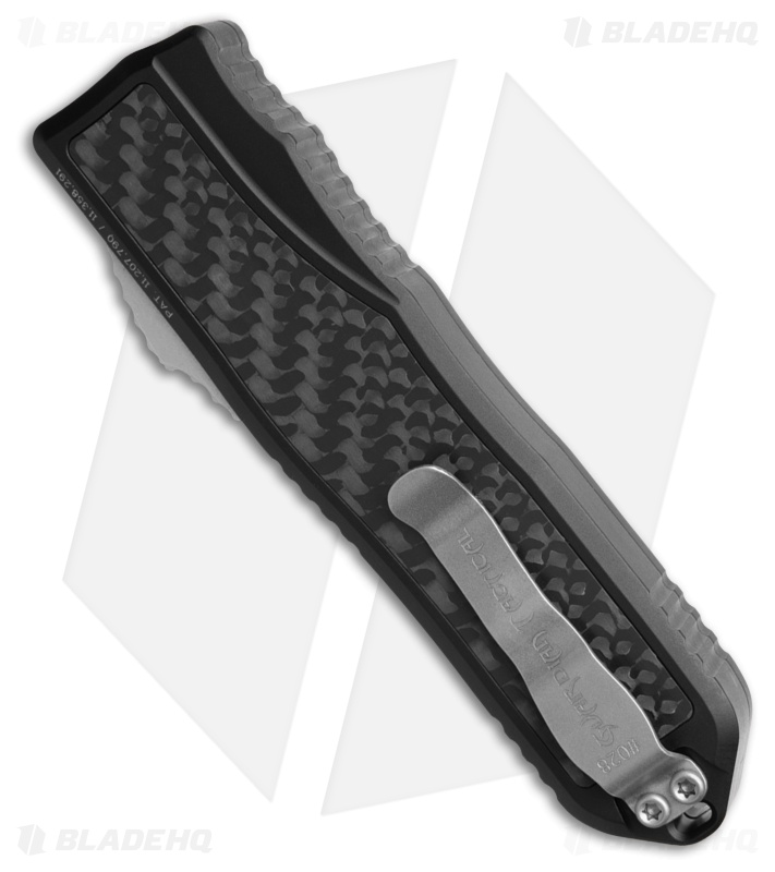 Guardian Tactical RECON-035 G2 D/E OTF Knife Black Al + CF (3.3" Two-Tone)