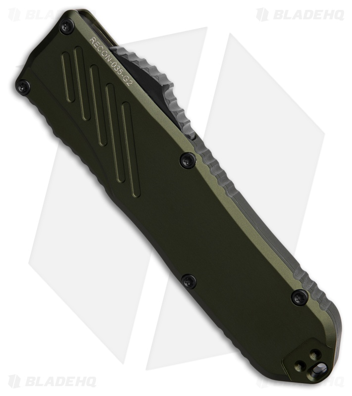 Guardian Tactical RECON-035 G2 D/E OTF Knife OD Green Al (3.3" Two-Tone)