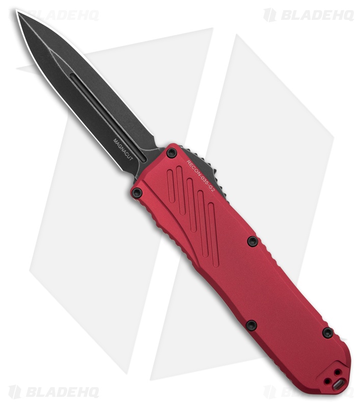 Guardian Tactical RECON-035 G2 D/E OTF Knife Red Al (3.3" Dark SW MagnaCut)