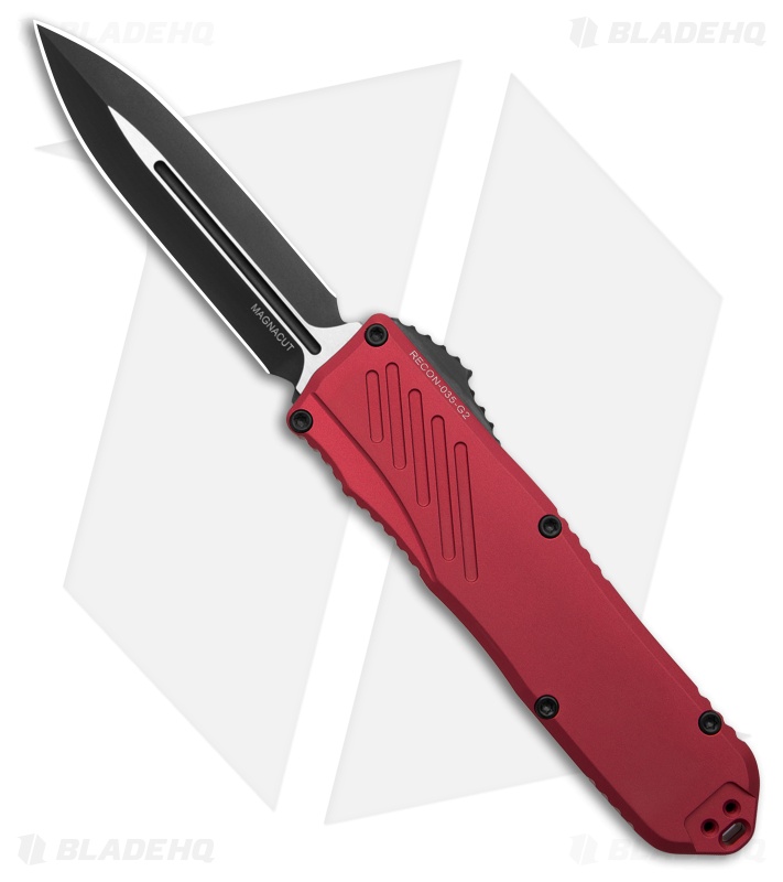 Guardian Tactical RECON-035 G2 D/E OTF Knife Red Al (3.3" Two-Tone MagnaCut)