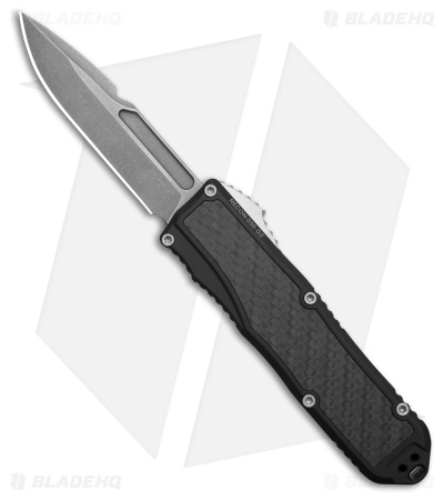 Guardian Tactical RECON-035 G2 S/E OTF Knife Black Al + CF (3.3" Stonewash)