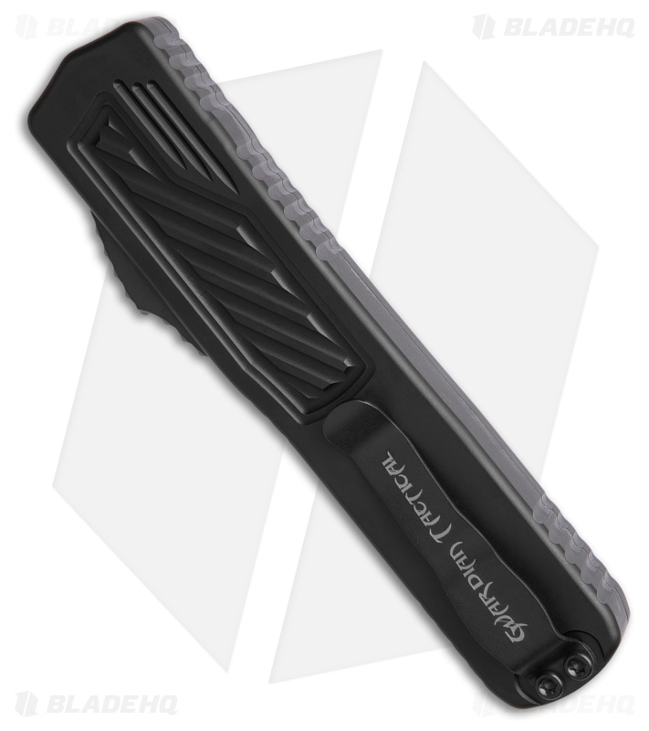 Guardian Tactical Scout D/E OTF Knife Black Aluminum (3.5" Black Serr Elmax)