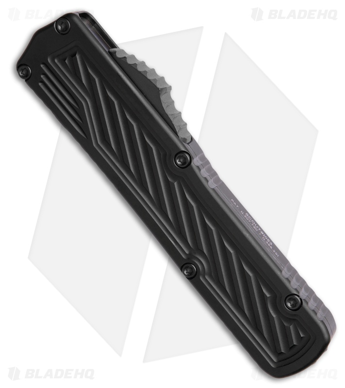 Guardian Tactical Scout D/E OTF Knife Black Aluminum (3.5" Black Serr Elmax)