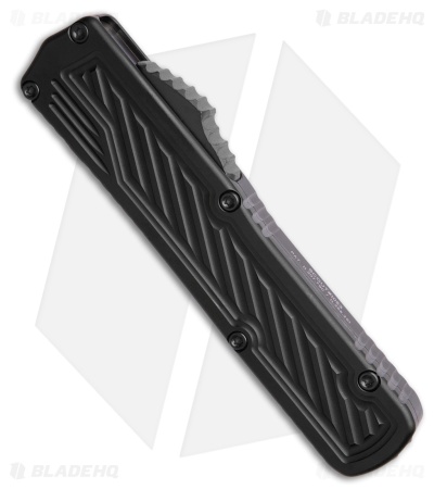 Guardian Tactical Scout D/E OTF Knife Black Aluminum (3.5" Black Serr Elmax)