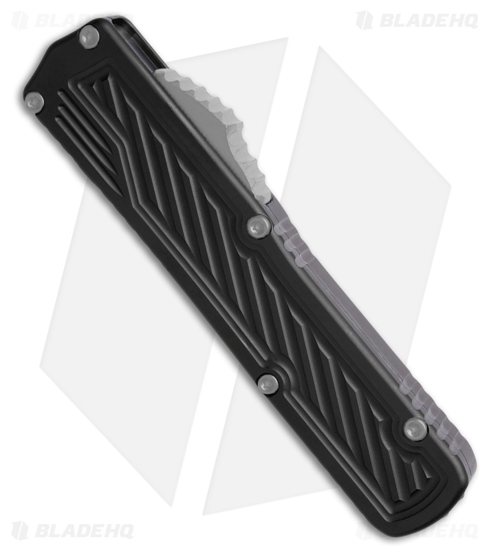 Guardian Tactical Scout D/E OTF Knife Black Aluminum (3.5" Two-Tone Serr Elmax)