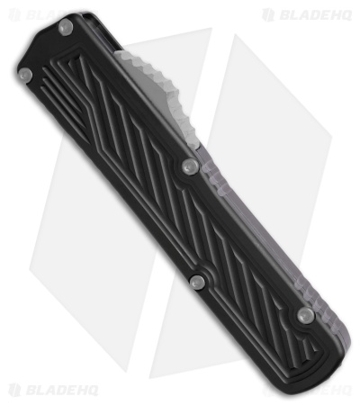 Guardian Tactical Scout D/E OTF Knife Black Aluminum (3.5" Two-Tone Serr Elmax)