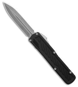 Guardian Tactical Scout D/E OTF Knife Black Aluminum (3.5" Stonewash Elmax)