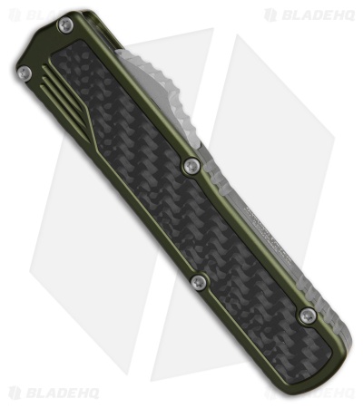 Guardian Tactical Scout D/E OTF Knife OD Green Al + CF (3.5" SW Serr Elmax)