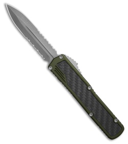 Guardian Tactical Scout D/E OTF Knife OD Green Al + CF (3.5" SW Serr Elmax)