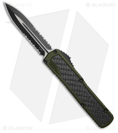 Guardian Tactical Scout D/E OTF Knife OD Green Al/CF (3.5" Two-Tone Serr Elmax)