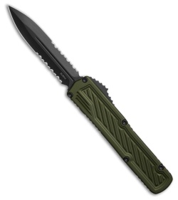 Guardian Tactical Scout D/E OTF Knife OD Green Aluminum (3.5" Black Serr Elmax)