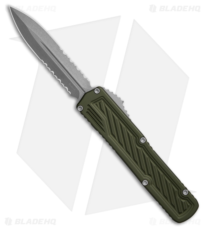 Guardian Tactical Scout D/E OTF Knife OD Green Aluminum (3.5" SW Serr Elmax)