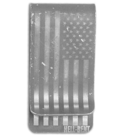 Hell-Bent Holsters Mini Titanium Money Clip (Distressed Flag)