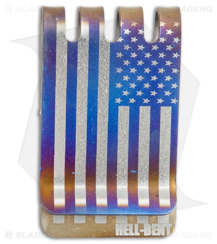 Hell-Bent Holsters American Flag Titanium Money Clip (Anodized)
