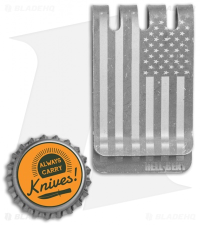 Hell-Bent Holsters American Flag Titanium Money Clip (Stonewash)