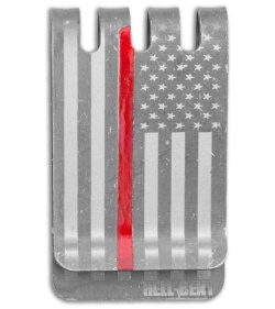 Hell-Bent Holsters Thin Red Line Titanium Money Clip (Distressed)