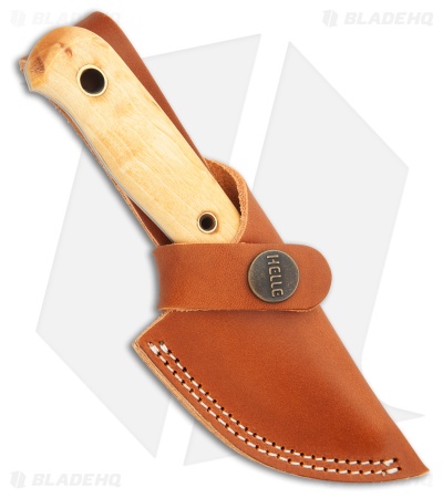 Helle Knives Mandra FG Fixed Blade Knife Curly Birch Wood (2.7" Satin) #1620