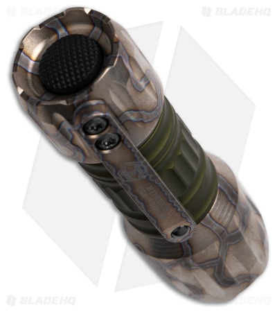Heretic Knives Hyperion Flashlight Flamed Ti/Green Aluminum (1500 Lumens)