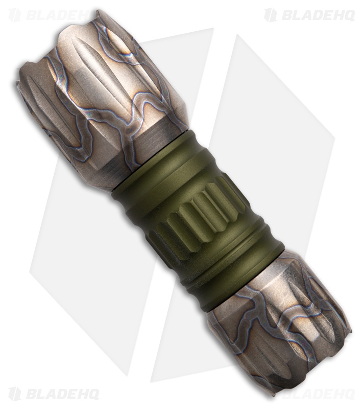Heretic Knives Hyperion Flashlight Flamed Ti/Green Aluminum (1500 Lumens)