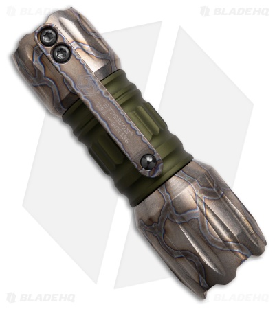Heretic Knives Hyperion Flashlight Flamed Ti/Green Aluminum (1500 Lumens)