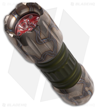 Heretic Knives Hyperion Flashlight Flamed Ti/Green Aluminum (1500 Lumens)