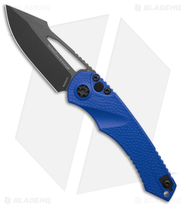 Heretic Knives Mini Pariah S/E Manual Button Lock Knife Blue FRN (3.5" DLC) 