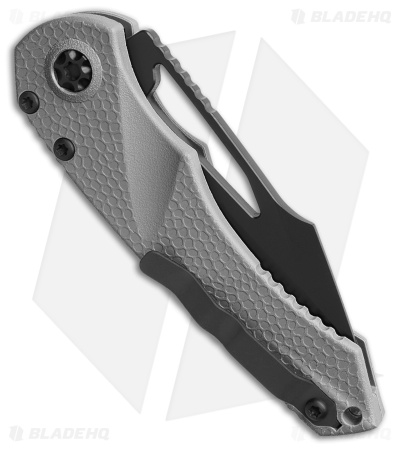 Heretic Knives Mini Pariah Tanto Button Lock Knife Gray Polymer (3.3" Black)
