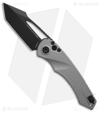 Heretic Knives Mini Pariah Tanto Button Lock Knife Gray Polymer (3.3" Black)