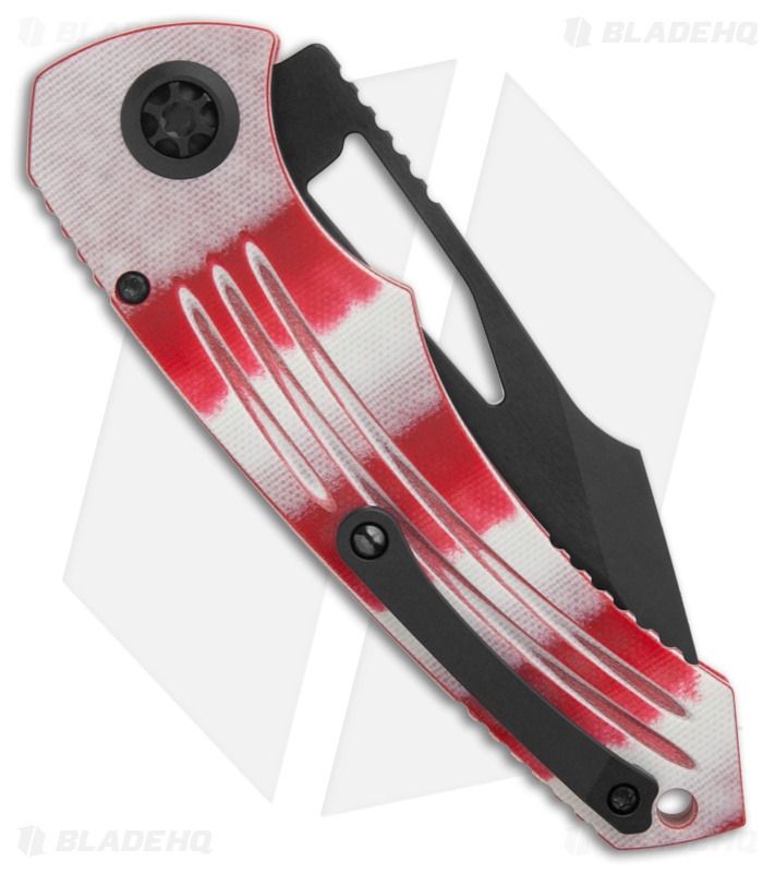 Heretic Knives Pariah Button Lock Knife Candy Cane
