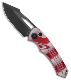Heretic Knives Pariah MagnaCut Button Lock Knife Candy Cane G-10 (3.8" DLC)