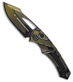 Heretic Knives Pariah Tritium Inlay Button Lock OD Green Cel-Shade (3.8&quot; Green) | 230600