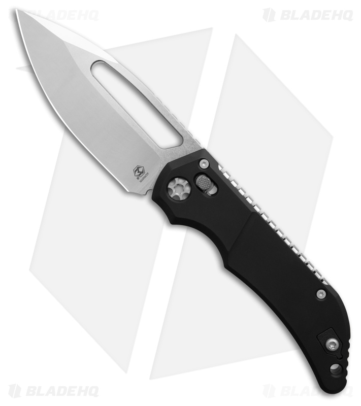 Heretic Koschei Crossbar Lock Knife Black Aluminum (3.5" Stonewash)