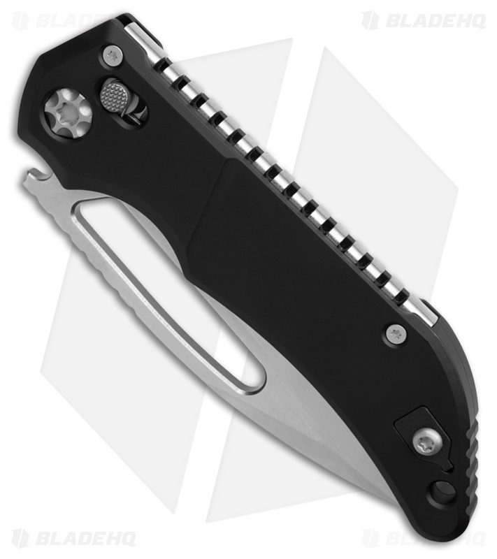 Heretic Koschei Crossbar Lock Knife Black Aluminum (3.5" Stonewash)