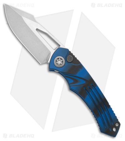 Heretic Knives Pariah MagnaCut Button Lock Knife Blue/Black G-10 (3.8" SW)