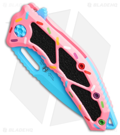 Heretic Knives Medusa Manual BHQ Exclusive Dessert Warrior Aluminum (3" Blue)