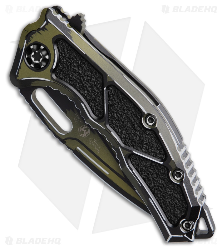 Heretic Knives Medusa Manual Frame Lock  OD Green Cel Shade Al (3" Cerakote)