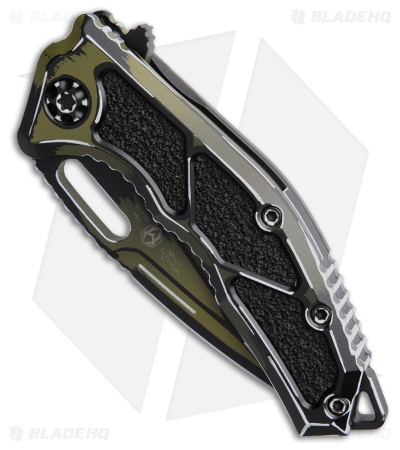 Heretic Knives Medusa Manual Frame Lock  OD Green Cel Shade Al (3" Cerakote)