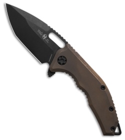 Heretic Knives Medusa Manual Frame Lock Knife Antique Bronze Ti (3" DLC)