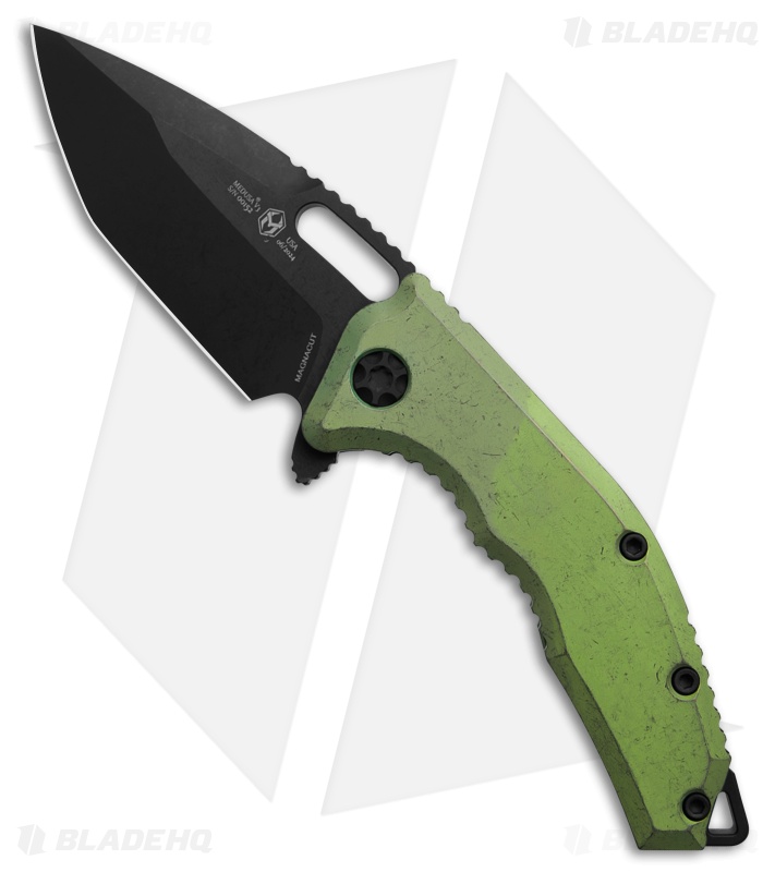 Heretic Medusa Antique Green Titanium Pocket Knife