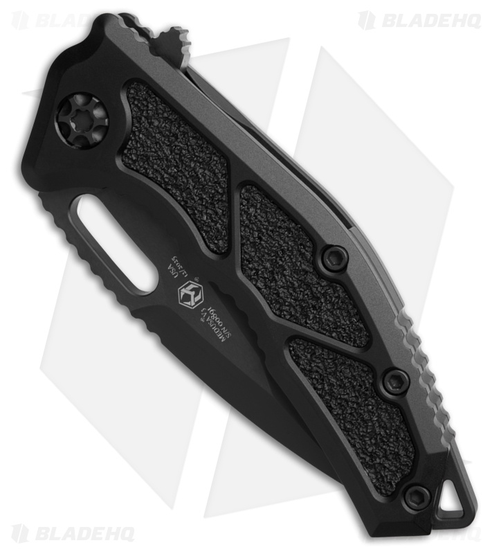 Heretic Knives Medusa Manual Frame Lock Knife Black Aluminum (3" DLC MagnaCut)