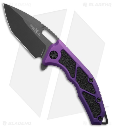 Heretic Knives Medusa Manual Frame Lock Knife Purple Aluminum (3" DLC)