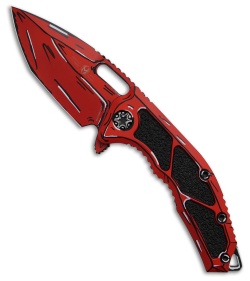 Heretic Knives Medusa Manual Frame Lock Knife Red Cell-Shaded Al (3" Cerakote)