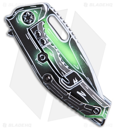 Heretic Knives Medusa Manual Knife Negative Cel Shade Toxic Green (3" NCSTG)